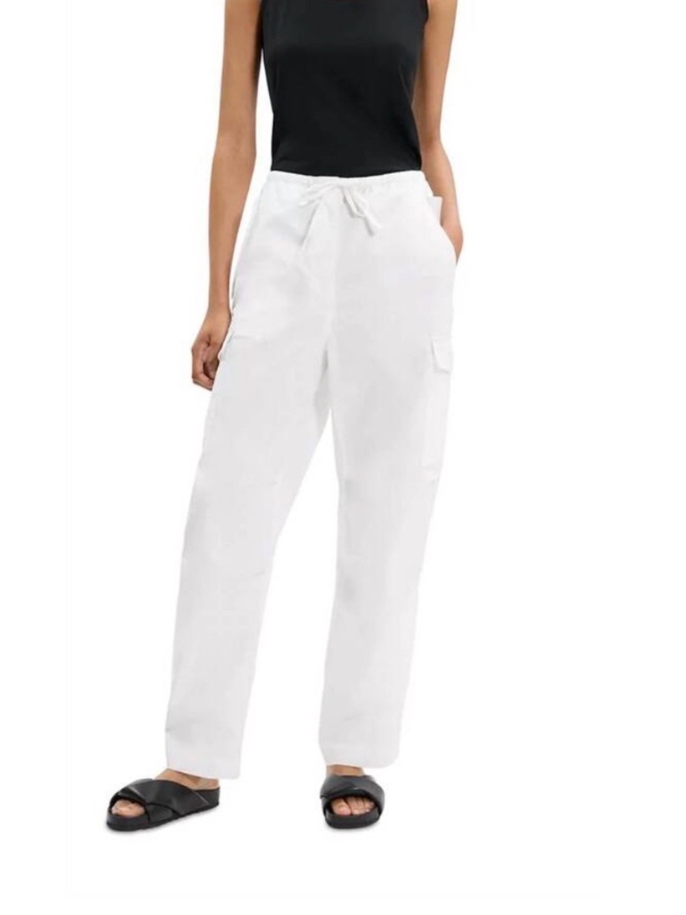 Theory Women’s White Cargo Pants with Utility Pockets